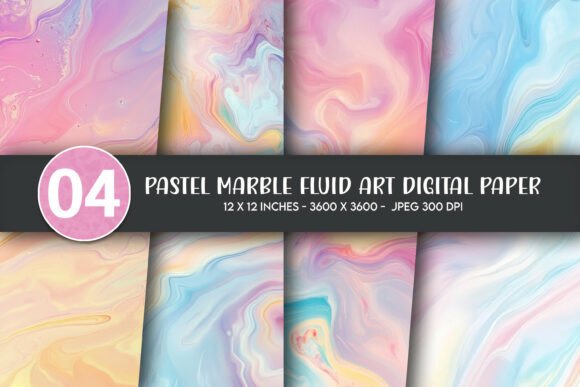Download Pastel Marble Fluid Art Digital Paper - Pastel Collection