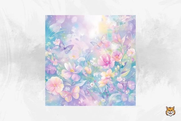 Download Pastel Fairy Garden Watercolor Digital Paper Background - Pastel Collection