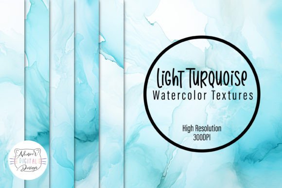Download Light Turquoise Watercolor Textures - Premium Bundle