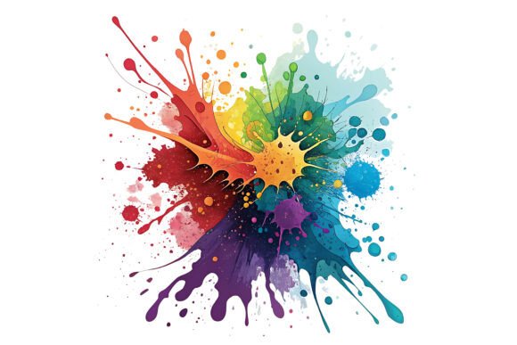 Download Colorful Rainbow Splatter Background - Splat Collection