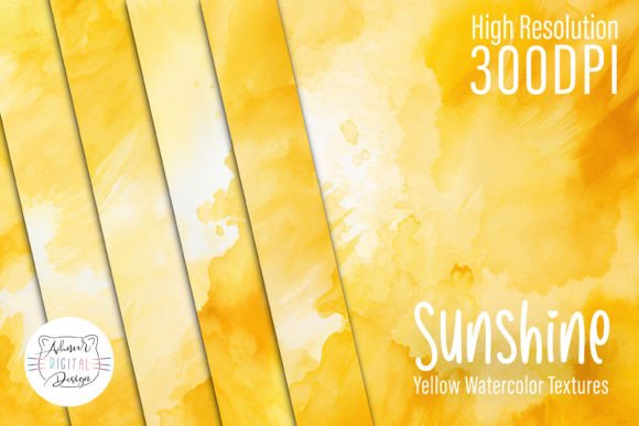 Download Sunshine Yellow Watercolor Textures - Premium Bundle
