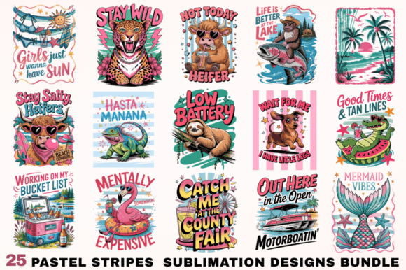 Download Pastel Stripes Sublimation Designs Bundl - Pastel Collection