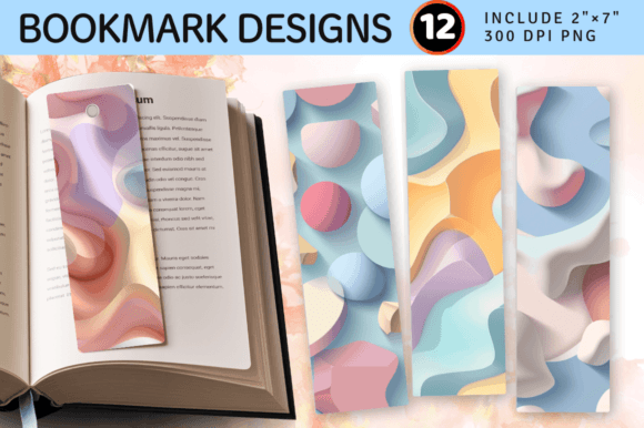 Download Pastel 3D Abstract Shapes PNG Bookmark D - Pastel Collection