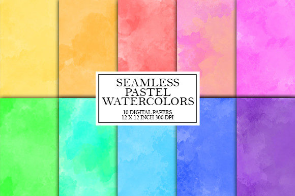 Download Seamless Pastel Watercolor Digital Paper - Pastel Collection