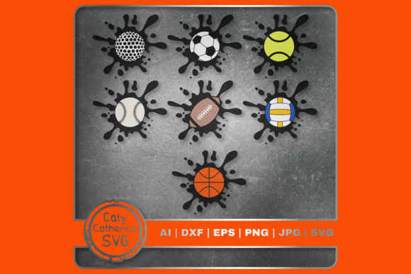 Download Ink Splat Sports Ball Bundle 7 Designs! - Splat Collection