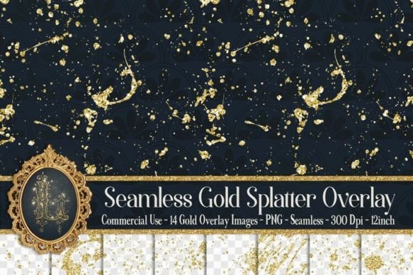 Download Seamless Gold Glitter Splatter Overlay - Splat Collection