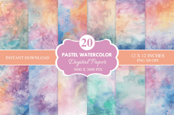 Download Pastel Watercolor Digital Paper Bundle - Pastel Collection